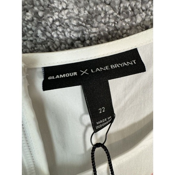 Glamour X Lane Bryant Asymmetrical Peplum Top Womens Plus Size‎ 22 Fairy Floral - Picture 3 of 12